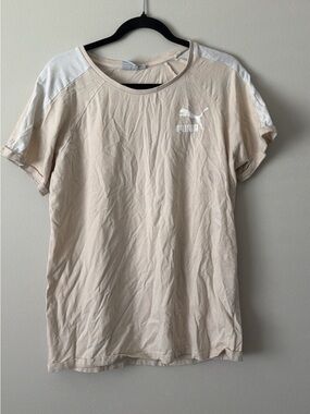 Puma Neutral Beige & White Logo Tee